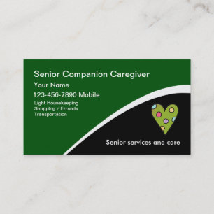 Cartes de visite tendance pour soignant senior ave