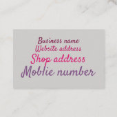 Cartes de visite - The Cake Makers Design2 (Dos)