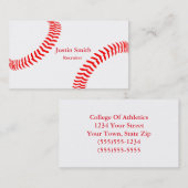 Cartes de visite thématiques du baseball (Devant / Derrière)