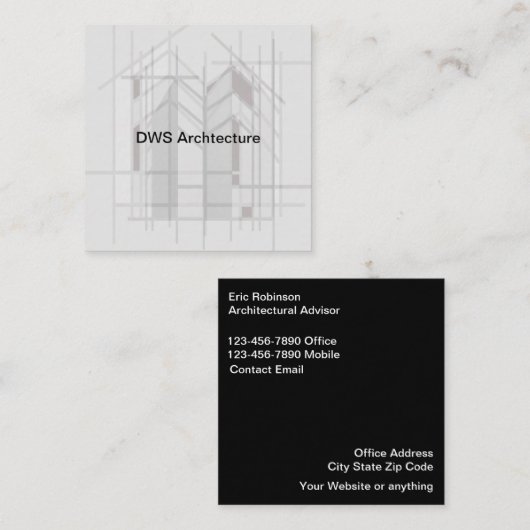 Cartes de visite thème Architecture Moderne (Devant / Derrière)