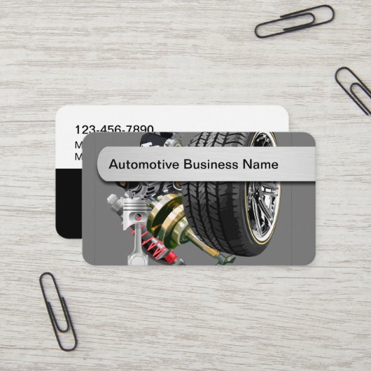 Cartes de visite thème automobile cool (Devant/Arrière en situation)