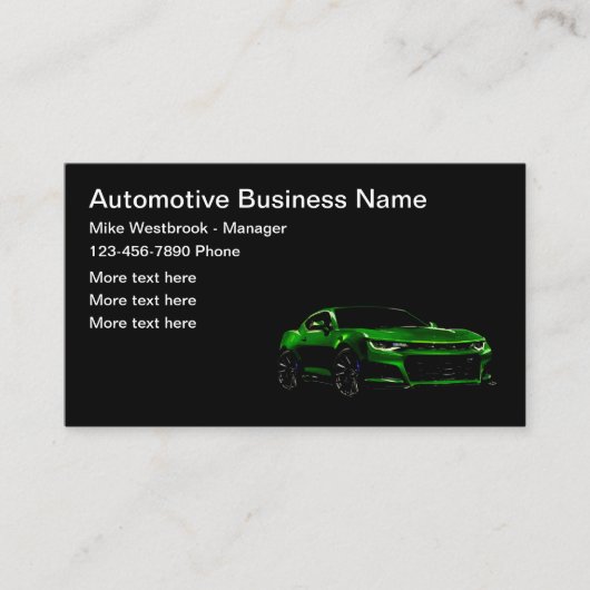 Cartes de visite thème automobile cool (Devant)