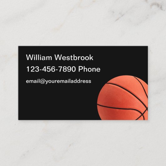 Cartes de visite thème basket-ball moderne simple (Devant)