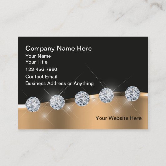 Cartes de visite thème bijoux classe Bling (Devant)