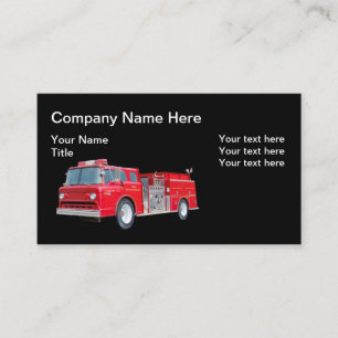 Cartes de visite Thème Camion de pompiers Rétro