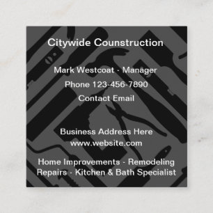 Cartes de visite thème construction moderne cool