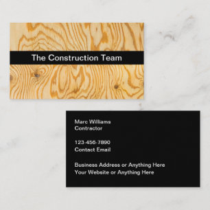 Cartes de visite thème contreplaqué de constructio