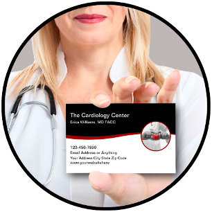 Cartes de visite Thème de Cardiologie Médicale
