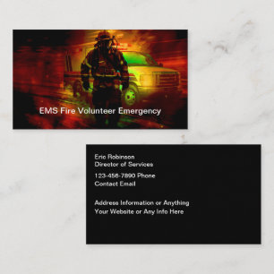 Cartes de visite Thème d'urgence incendie SMU