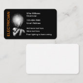 Cartes de visite thème électricien cool (Devant / Derrière)