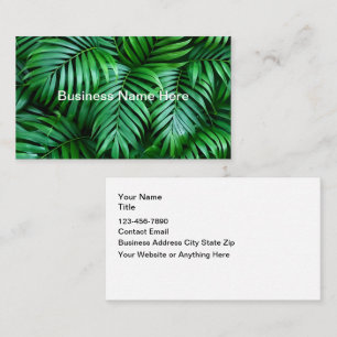 Cartes de visite Thème Feuilles de Palmiers Tropic