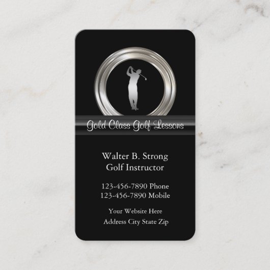 Cartes de visite thème golf classe (Devant)