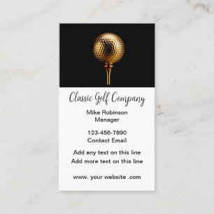 Cartes de visite thème golf classe