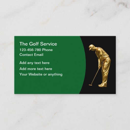 Cartes de visite thème golf élégant (Devant)