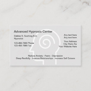 Cartes de visite thème hypnose tête graphique