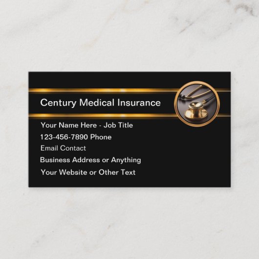 Cartes de visite Thème Médical Classy (Devant)