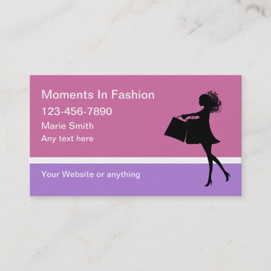 Cartes de visite thème mode tendance (Devant)