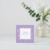 Cartes de visite thème monogramme pour dames branc (Debout devant)