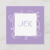 Cartes de visite thème monogramme pour dames branc (Devant)