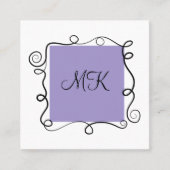 Cartes de visite thème monogramme pour dames branc (Devant)