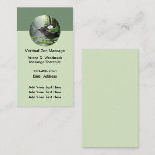 Cartes de visite thème Nature Massage Zen
