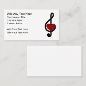 Cartes de visite Thème Note Musicale Tendance (Devant / Derrière)
