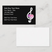 Cartes de visite Thème Note Musicale Tendance (Devant / Derrière)