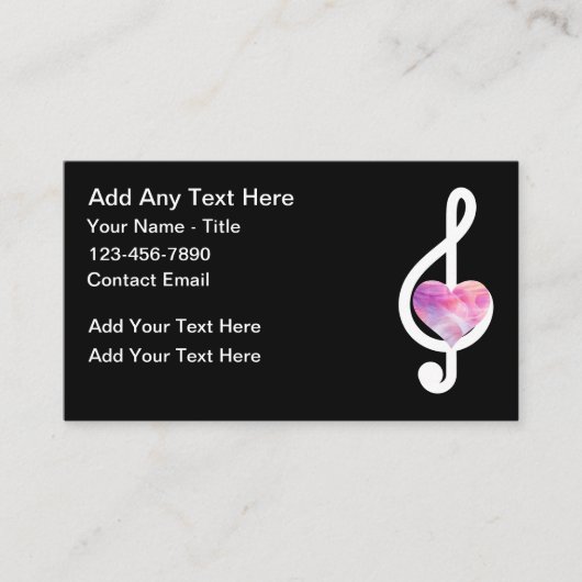 Cartes de visite Thème Note Musicale Tendance (Devant)