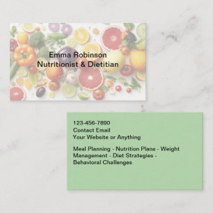 Cartes de visite thème nutritionniste diététiste a
