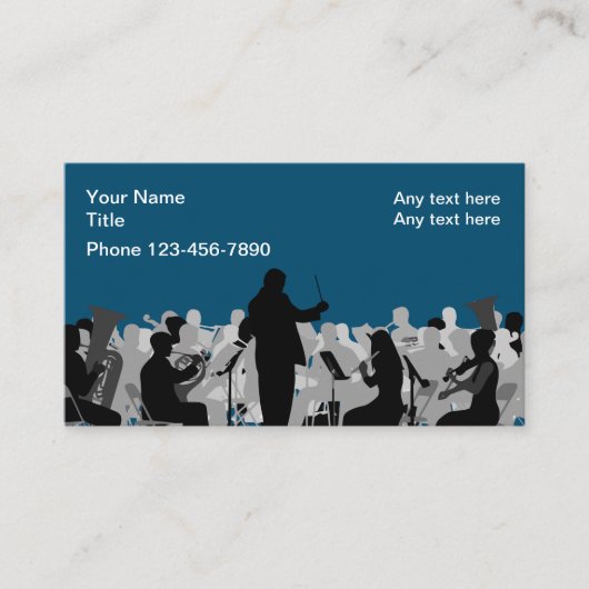 Cartes de visite Thème Orchestre Musical  (Devant)