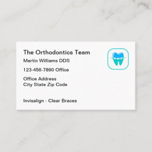 Cartes de visite thème orthodontiste appareil dent