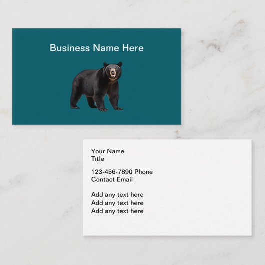 Cartes de visite Thème Ours Nature (Devant / Derrière)