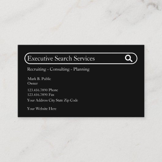 Cartes de visite thème Recherche Executive Emploi (Devant)