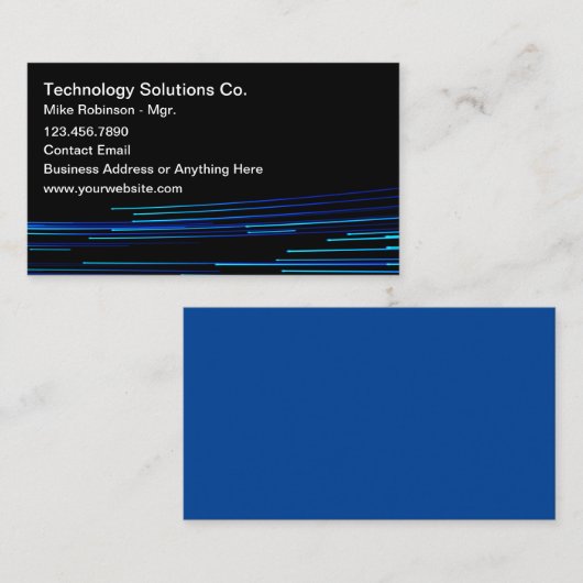 Cartes de visite Thème Technologie (Devant / Derrière)