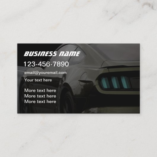Cartes de visite thème voiture cool (Devant)