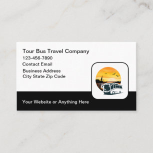 Cartes de visite thème voyage en car de tourisme