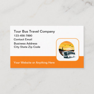 Cartes de visite thème voyage en car de tourisme
