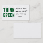 Cartes de visite Think Green (Devant / Derrière)
