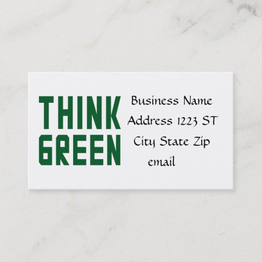 Cartes de visite Think Green (Devant)