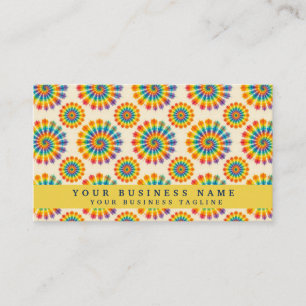 Cartes de visite Tie Dye Arc-en-Ciel Psychédélique