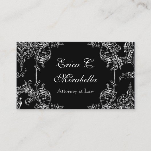 Cartes de visite - Toile Damask Swirl Floral Baroq (Devant)