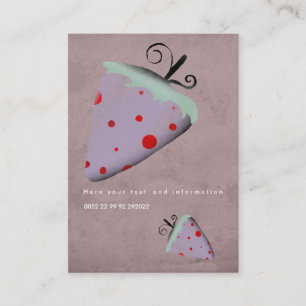 Cartes de visite tourbillons de fraise points roug