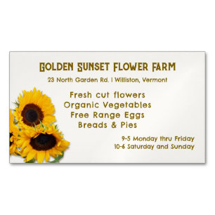 Cartes de visite Tournesols Stand Ferme