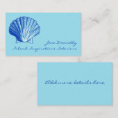 Cartes de visite Tropical Bimini Blue Sea Shell (Devant / Derrière)