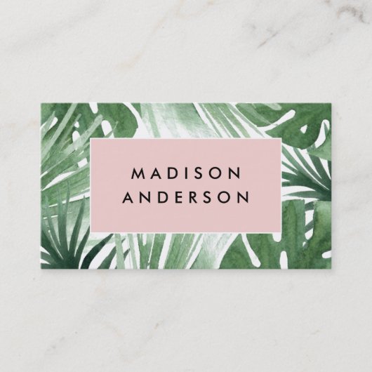 Cartes de visite tropicaux rose vif (Devant)