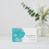 Cartes de visite turquoise bleu Aquarelle (Debout devant)