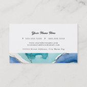 cartes de visite turquoise et or (Dos)