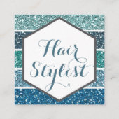 Cartes de visite turquoises bleus élégants (Devant)