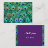Cartes de visite turquoises Blue Peacock (Devant / Derrière)