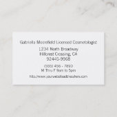 Cartes de visite turquoises de Cosmetologist de (Dos)